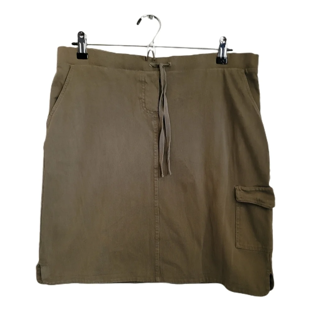 J Jill Skirt Womens S Small Olive Pull On Mini Pockets - Picture 1 of 4